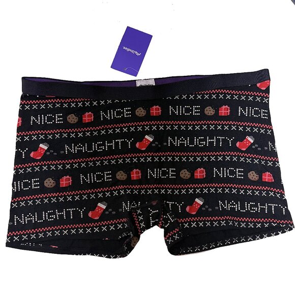 Nordstrom Womens Trending Boyshort Holiday Naughty Nice Seasonal Style Gift - Picture 3 of 6